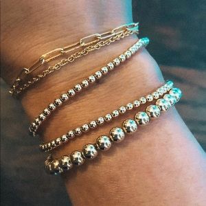 Gold bead gf bracelet 4mm